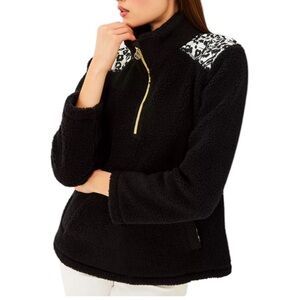 Black Sherpa Jacket with Gold Accents- Lily Pulitzer